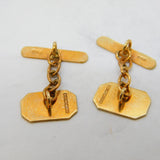 Art Deco Pair of 9ct Yellow Gold Child's Cufflinks Antique 1937 Birmingham