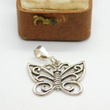 Sterling Silver Little Butterfly Charm Pendant Vintage c1970