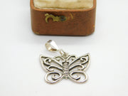 Sterling Silver Little Butterfly Charm Pendant Vintage c1970