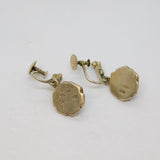 Pair of Sterling Silver Pearl & Marcasite Deco Screw Back Earrings Antique c1930