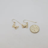 Pair of Sterling Silver Cancer Horoscope Symbol Crab Drop Earrings Modern c1990