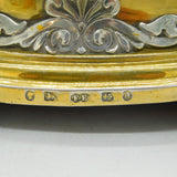Victorian Sterling Silver Gilt Mirrored Cake Stand Antique 1875 Birmingham