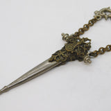 19th Century Silver Plated Chatelaine Scissors Holder Antique c1880s