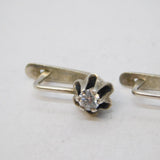 20th Century Russian .875 Silver & 0.33ct Spinel Hook Earrings Vintage c1950s