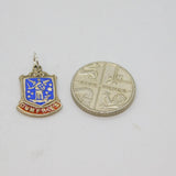 Sterling Silver Dumfries Enamel Shield Travel Souvenir Charm Vintage c1970s