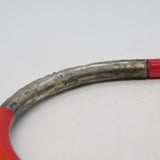 19th Century Chinese Sterling Silver, Enamel & Coral Bangle Bracelet Antique