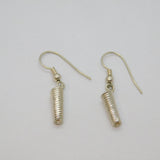 Pair of Sterling Silver Modernist Coil Form Hook Drop Earrings Modern c2000
