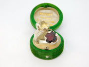 Studio Jewellery Sterling Silver, Citrine & Garnet Floral Crossover Ring Vintage
