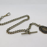 19th Century Silver Plated Albert Watch Chain & French .900 Silver Coin Fob
