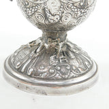19th Century Large Dutch Silver Plated Tavern Scene Beer Ewer Antique c1820s