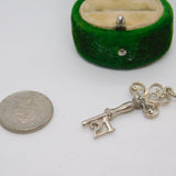 Sterling Silver 21st Birthday Key Charm Pendant Vintage c1970