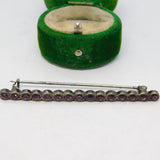 Sterling Silver & Amethyst Paste Set Bar Brooch Antique c1920 Art Deco