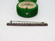 Sterling Silver & Amethyst Paste Set Bar Brooch Antique c1920 Art Deco