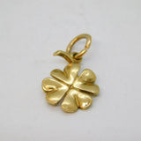 9ct Yellow Gold Lucky Four-Leaf Clover Charm Pendant Vintage 1977 Sheffield