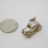 Sterling Silver Motor Car Charm Pendant Vintage c1970