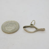 Sterling Silver Wishbone Charm Pendant Vintage c1970s