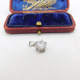 Sterling Silver Diamante Drop Charm Pendant Vintage c1970