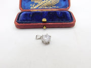 Sterling Silver Diamante Drop Charm Pendant Vintage c1970