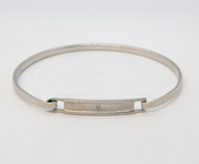 Sterling Silver Brilliant Cut Diamond Modernist Bangle Bracelet Vintage
