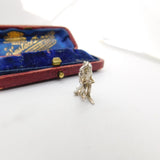 Sterling Silver Mountain Skier Charm Pendant Vintage c1970