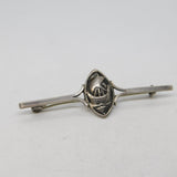 Scottish Sterling Silver Viking Ship Bar Brooch Vintage c1950 GP&S