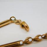 Victorian 9ct Yellow Gold Trombone Link Watch Chain Antique c1890s