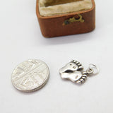 Sterling Silver Footprints Charm Pendant Vintage c1970