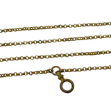 Victorian Gilt Metal Long Guard or Muff Chain Necklace Antique c1880 47" Length