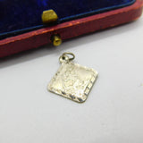 Sterling Silver Diamond Shape St Christopher Charm Pendant Vintage c1970