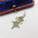 Sterling Silver Filigree Abstract Charm Pendant Vintage c1970