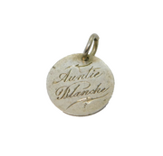 Victorian Sterling Silver 'Auntie Blanche' Love Token Charm Antique c1880