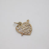 Sterling Silver "Charles Loves Diana" Heart Charm Pendant Vintage c1980