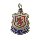 Sterling Silver Enamel Scotland Shield Charm Pendant Vintage c1970s