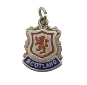 Sterling Silver Enamel Scotland Shield Charm Pendant Vintage c1970s