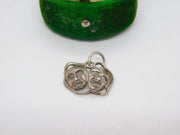 Sterling Silver Comedy Tragedy Muse Masks Charm Pendant Vintage c1970