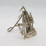 Victorian Sterling Silver Naval Ship Menu Holder Antique 1896 London