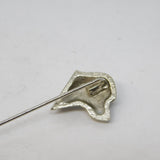 Silver Plated Terrier Dog Form Stick Pin Vintage c1970