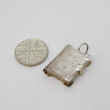 Sterling Silver Opening Holy Bible Charm Pendant Vintage c1970s
