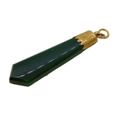 20th Century New Zealand 9ct Gold & Nephrite Jade Drop Pendant Antique c1920s