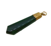 20th Century New Zealand 9ct Gold & Nephrite Jade Drop Pendant Antique c1920s
