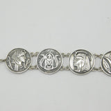 Egyptian Sterling Silver Historical Souvenir Bracelet Vintage c1970s