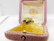 Sterling Silver Ring With Enamel Twist Vintage c1970 Size O