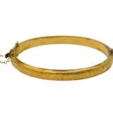 Art Deco Rolled Gold Floral Pattern Cuff Bangle Bracelet Antique c1920s