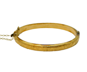 Art Deco Rolled Gold Floral Pattern Cuff Bangle Bracelet Antique c1920s