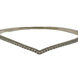 PANDORA Sterling Silver & Paste Set Wishbone Bangle Bracelet Vintage