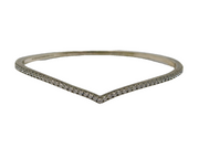 PANDORA Sterling Silver & Paste Set Wishbone Bangle Bracelet Vintage