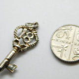 Sterling Silver 18th Birthday Key Charm Pendant Vintage c1970