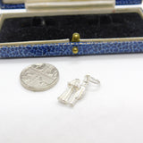 Sterling Silver Married Wedding Couple Romantic Charm Pendant Vintage c1970