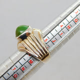 Sterling Silver Domed Green Jasper Studio Dress Ring Vintage c1970 Size K 1/2