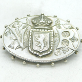 Victorian Sterling Silver Golden Jubilee Brooch Pin Antique 1886 Birmingham